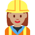 👷🏽‍♀️ woman construction worker: medium skin tone display on Twitter